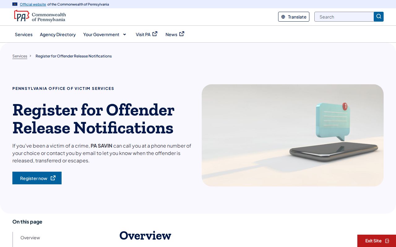 Forest County VINE inmate check and PA SAVIN release notification coverage