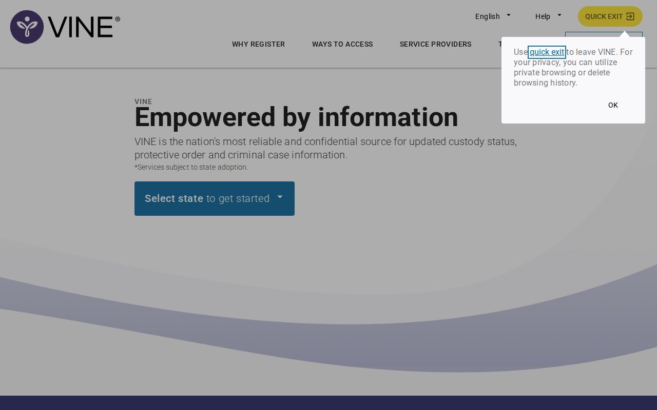 Forest County VINE inmate name search and Get Notified entry